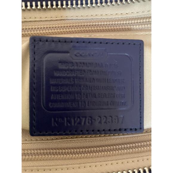 Coach Candance legacy stripe indigo canvas/Leather TOte, sHoulder Bag 22397 - Picture 10 of 10